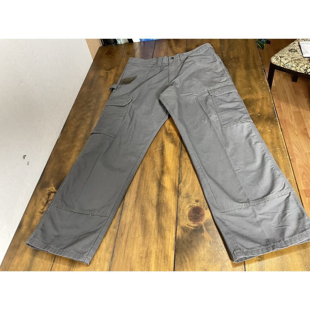 Wrangler Workwear Ranger Relaxed Fit Carpenter Cargo Pants Gray Mens 34x30 NWT